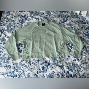 Lightly Used Nike Cropped Oversized Sweatshirt Size Medium Light Sage